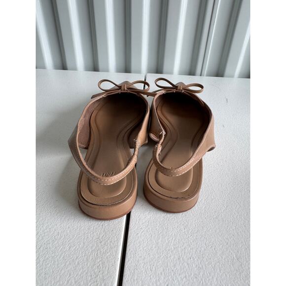 4 for $10 H&M Vegan Leather sling Back flat shoe in nude 6 EUC - Picture 5 of 7